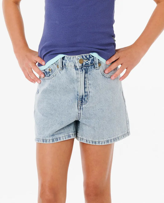 Tabby Denim Short - Girls (8-14 years)-Willocks Surf