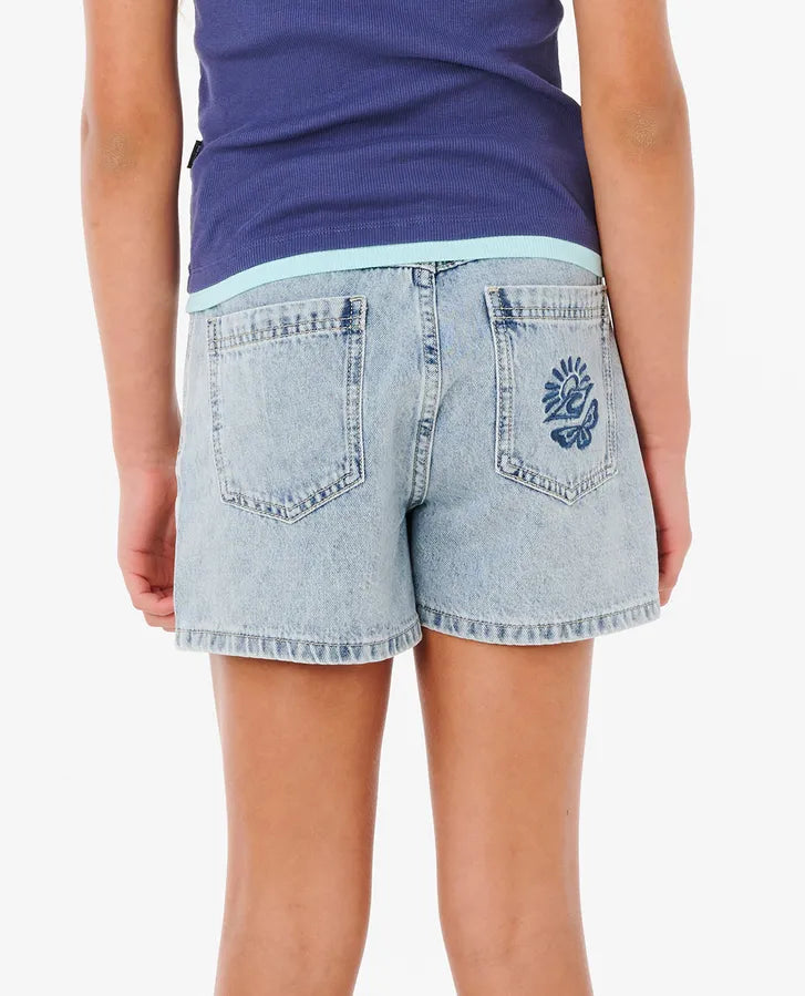 Tabby Denim Short - Girls (8-14 years)-Willocks Surf