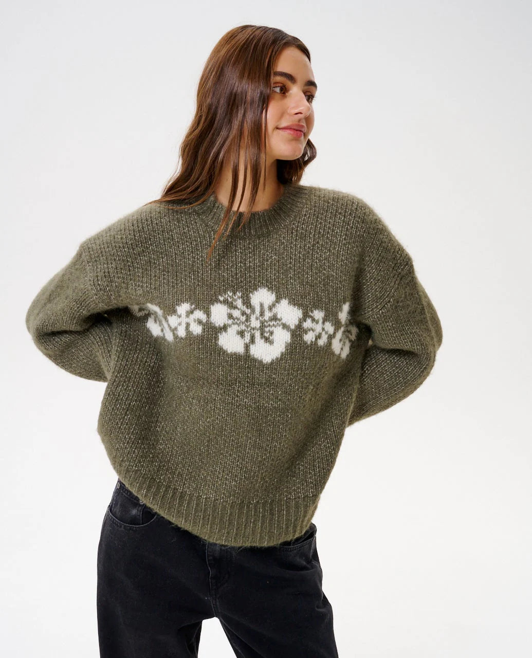 CALA NIGHTS HIBISCUS KNIT CREW